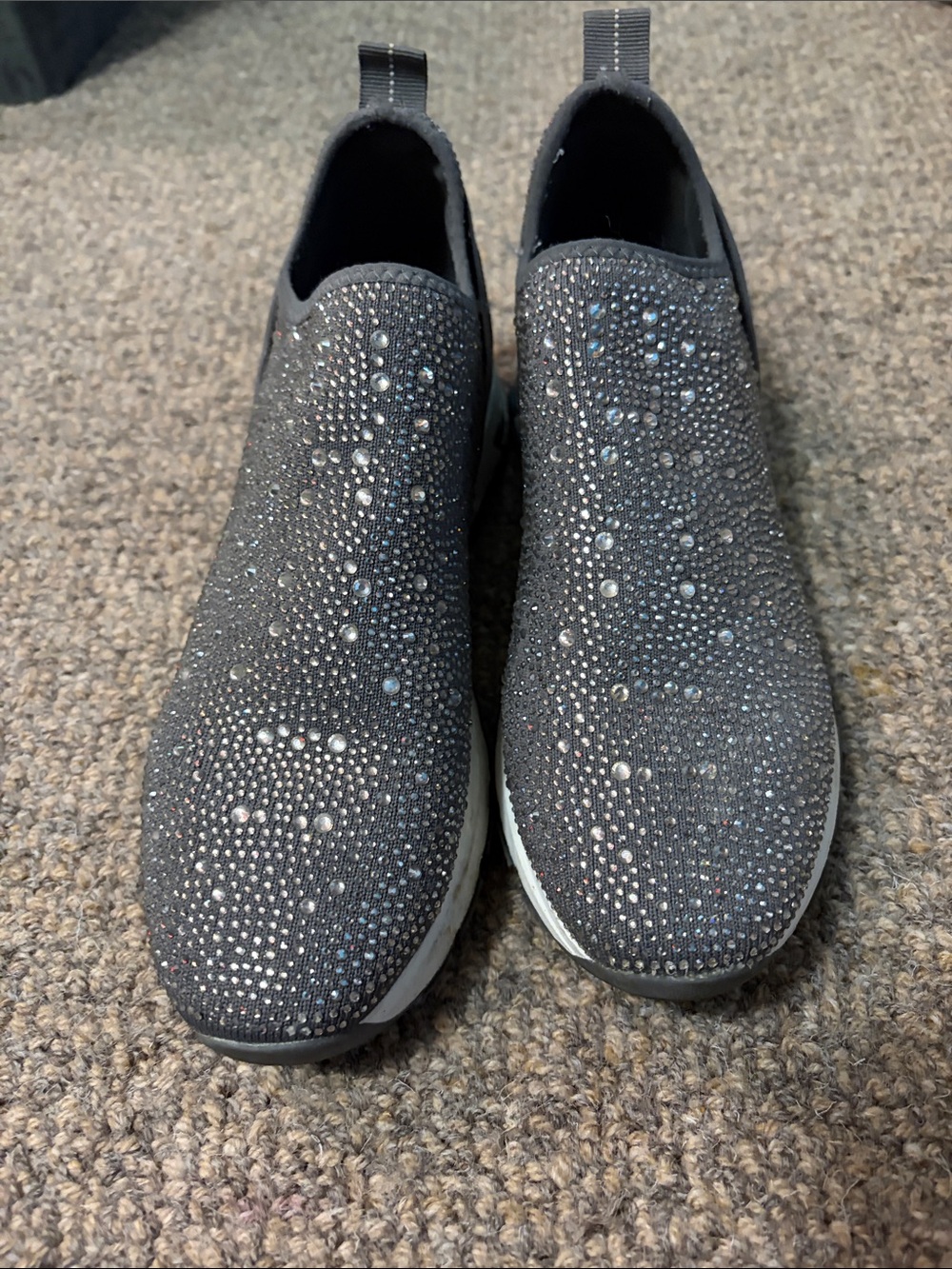 Steve Madden Men's Black Embellished Slip-On Sneakers